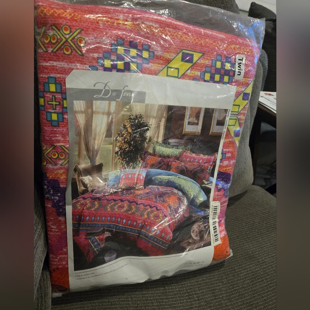 Boho Colorful Geometric Bedding Set